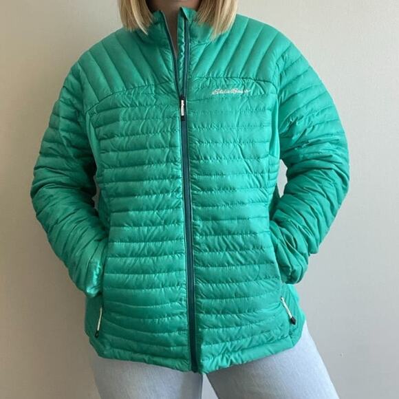 Eddie Bauer Teal Women's MicroTherm 2.0 Down Quilted Puffer Jacket